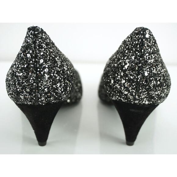 Saint Laurent Charlotte 55MM Black Glitter Pointy Toe Pump  YSL - Picture 12 of 12